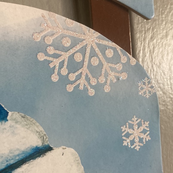 NWT Let It Snow- Snowman ⛄️ Holiday Sleigh Decoration Sign - Picture 11 of 17